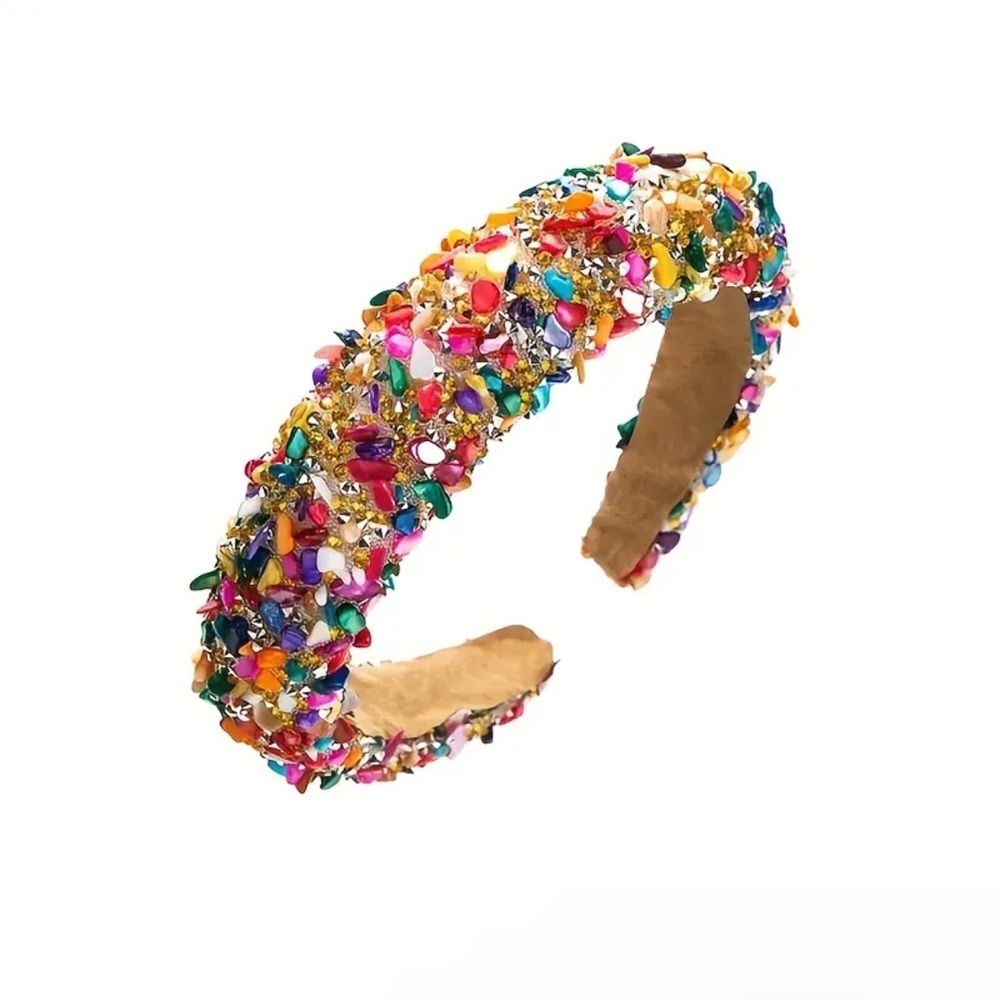NWOT Colorful Stoned Hair Headband Baroque Style in Multi